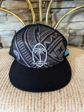 Hooka Rugby Fiji Rugby Tribal Tapa Pattern Snapback Hat